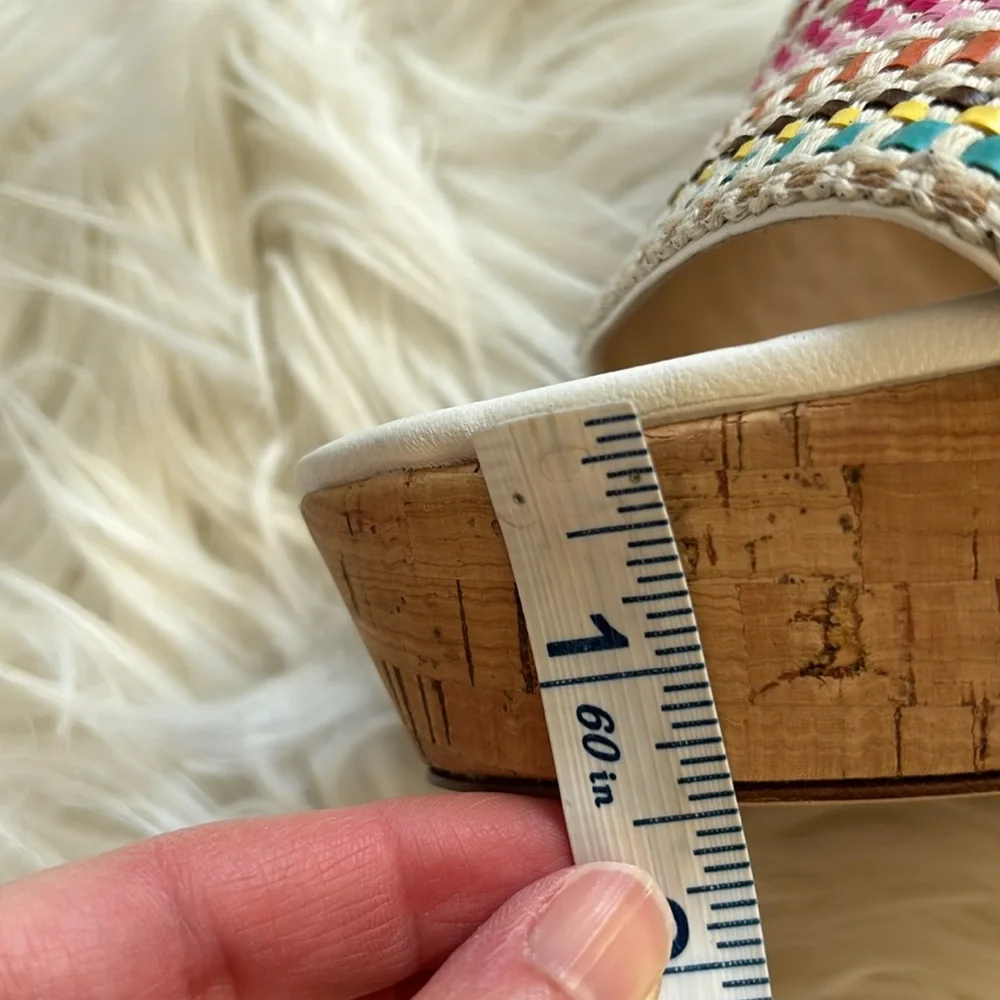 Veronica Beard NWOB Dali Raffia Wedge Sandals Snow Multi 11 - Picture 12 of 12
